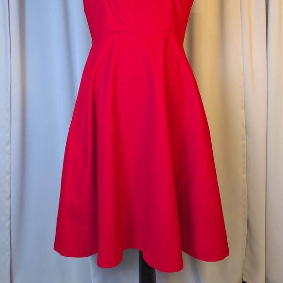 Red Fit & Flare Dress XL Vintage Inspired 50s Pinup Rockabilly - Picture 14 of 16